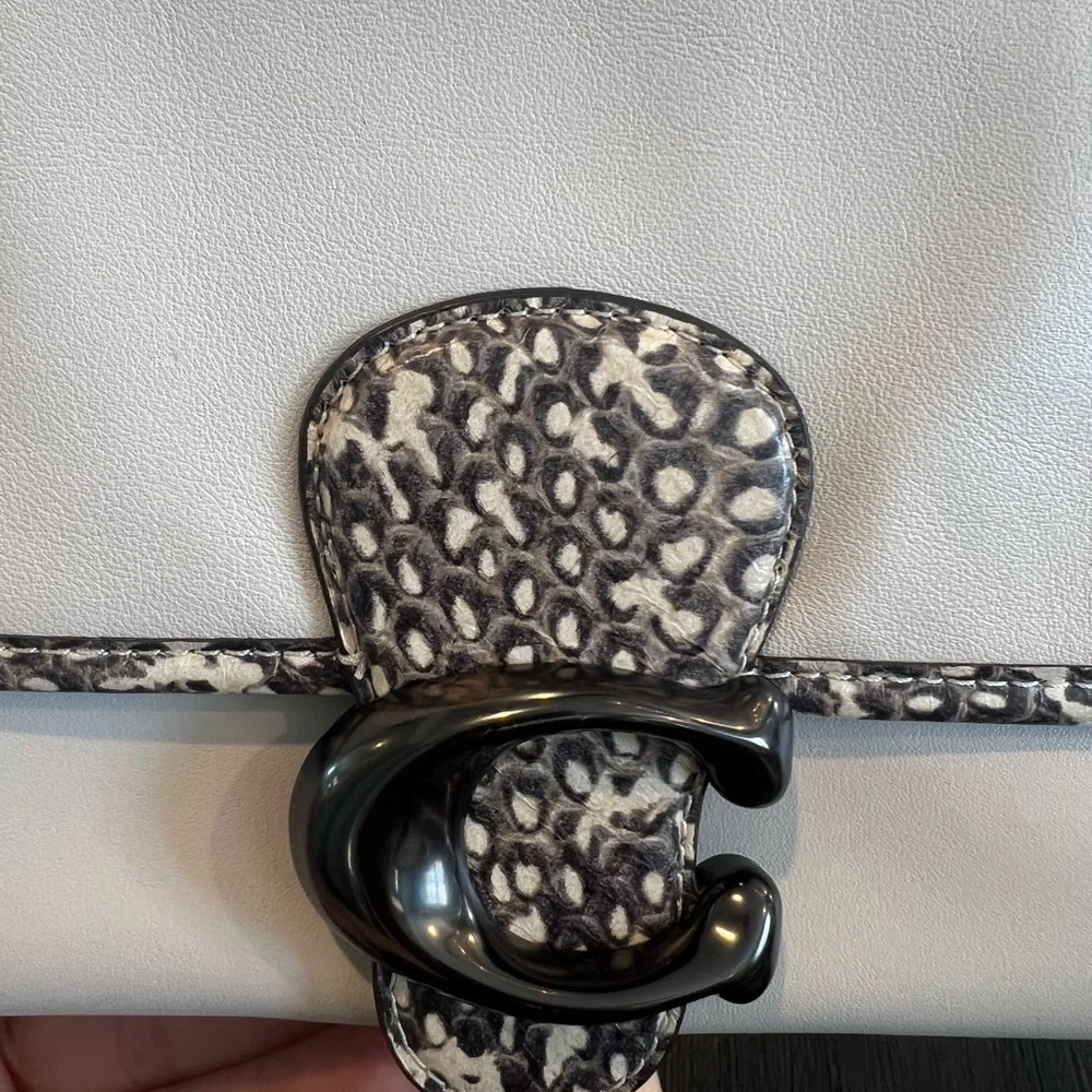 NWT Coach Soft Tabby Leather Shoulder Bag with snakeskin detail